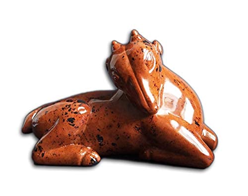 Handcrafted Mahogany Obsidian Baby Deer Sculpture - Elegant Home Decor, Gift for Nature Lovers, Perfect for Living Room, Office & Meditation Space