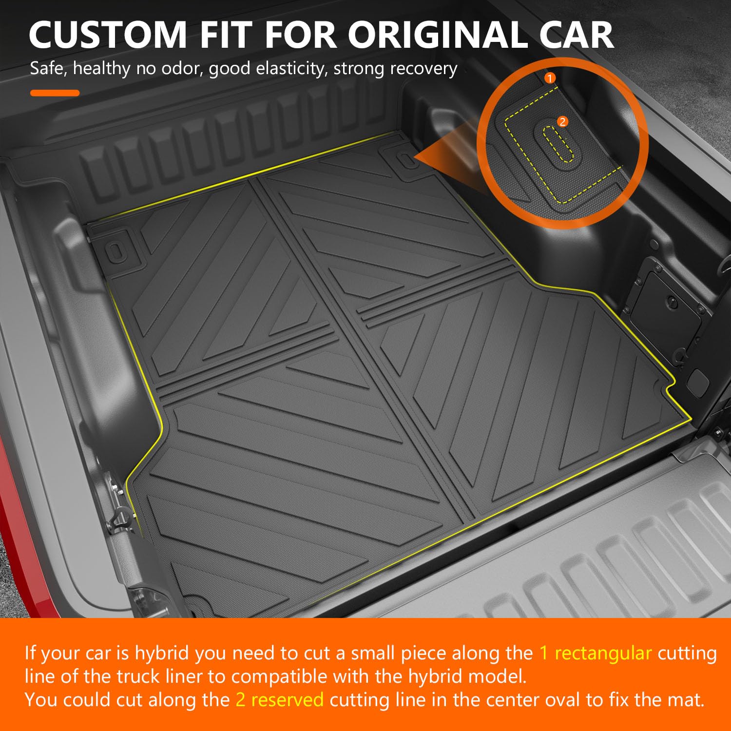 2022-2025 Ford Maverick Hybrid Floor Mat & Bed Mat Set - TPE Truck Liner Accessories | All-Weather Protection for Pickup Truck Bed & Cabin Floor | Perfect for Camping, Work & Outdoor Adventures