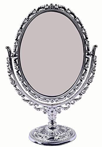 LEYSIN Vanity Mirror with Lights - 10x Magnification Makeup Mirror for Women, Men's Shaving Mirror with Touch Control, Dimmable LED Lighting (Ideal for Bathroom, Bedroom & Dressing Table)