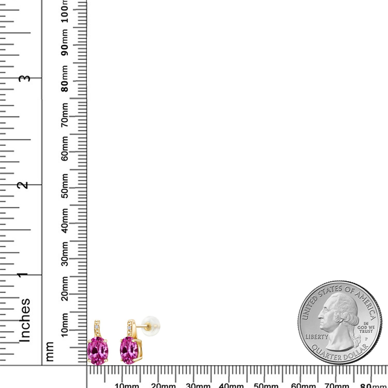 10K Yellow Gold 8X6MM Oval Birthstone & Diamond Earrings for Women | Gemstone Jewelry Gift for Birthday, Anniversary & Special Occasions