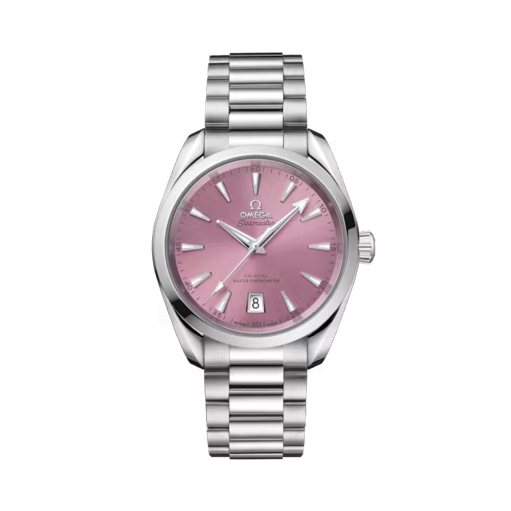 Omega Seamaster Aqua Terra Shades 38mm Co-Axial Master Chronometer Watch - Shell Pink Dial on Stainless Steel Bracelet | Luxury Dress Watch for Men & Women, Perfect for Business, Formal Events & Everyday Wear