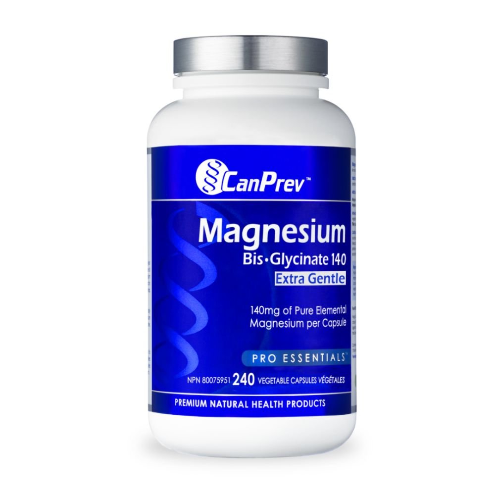 Canprev Magnesium Bisglycinate 140mg - Gentle on Stomach, 240 Vegan Capsules - Supports Muscle Relaxation, Sleep & Stress Relief for Active Lifestyles