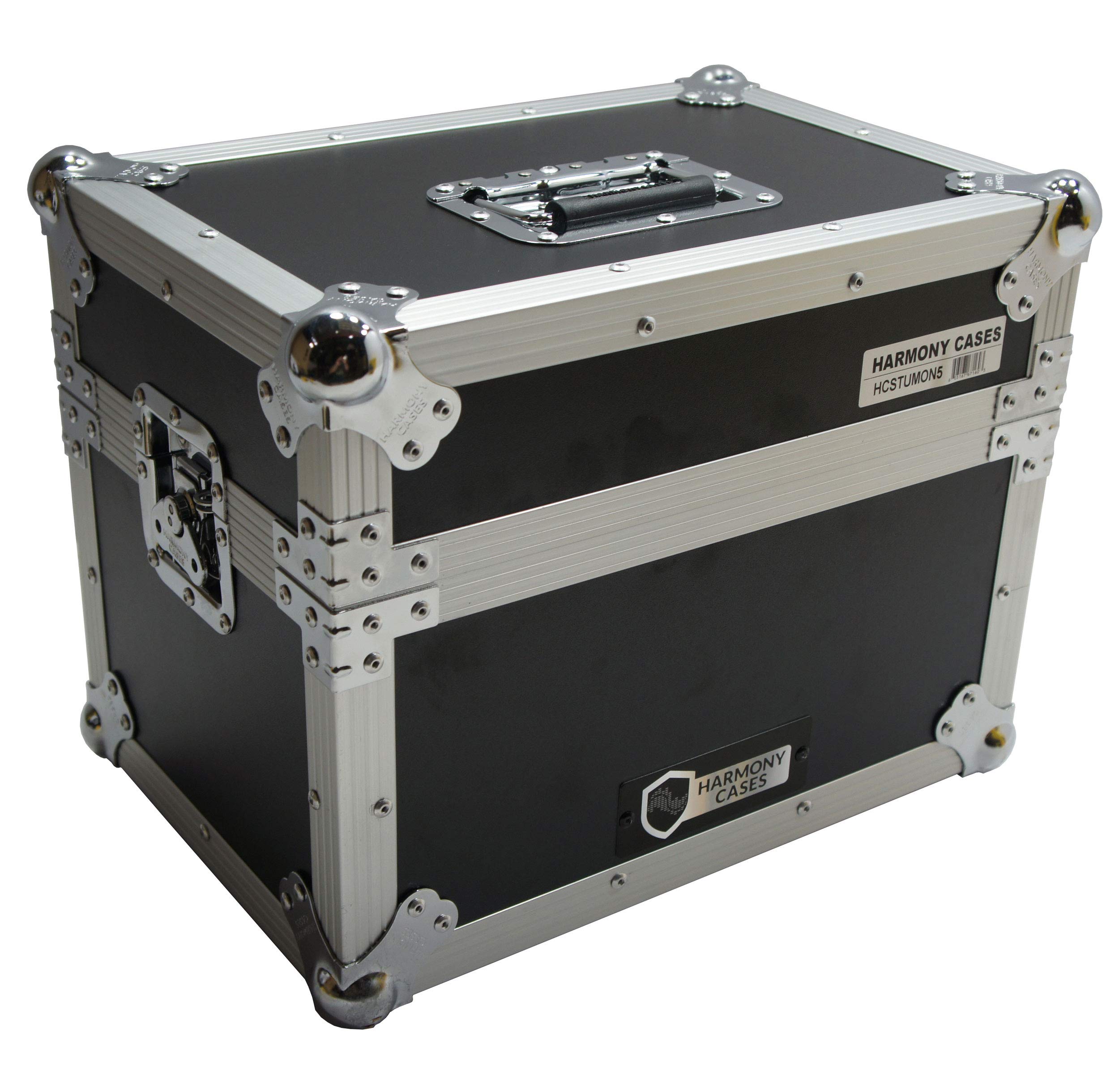 Harmony Audio HCSTUMON5 Custom Flight Transport Case for JBL 305P Studio Monitors - Durable Protective Cover for DJ Equipment, Music Studio & Travel Use