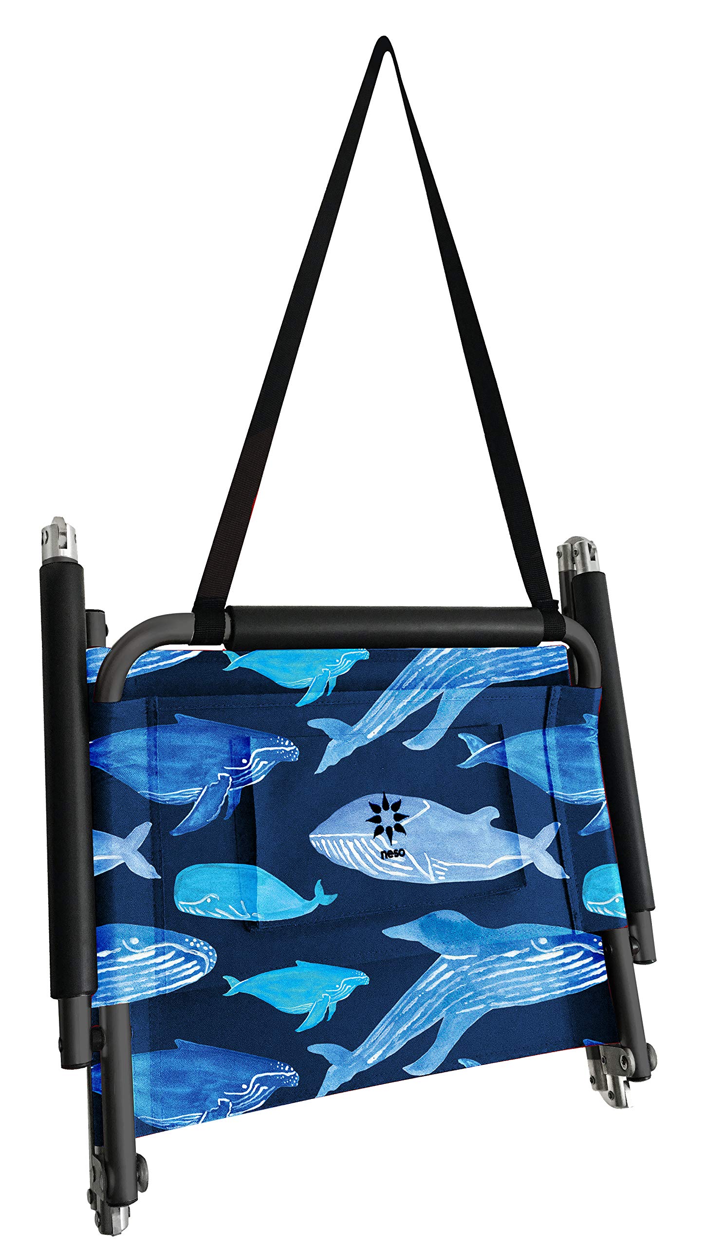 2 Pack Neso XL Beach Chairs - Extra Large Water Resistant Portable Folding Chairs with Shoulder Strap & Slip Pocket (Whales Design) - Perfect for Beach, Camping, Picnics & Outdoor Adventures