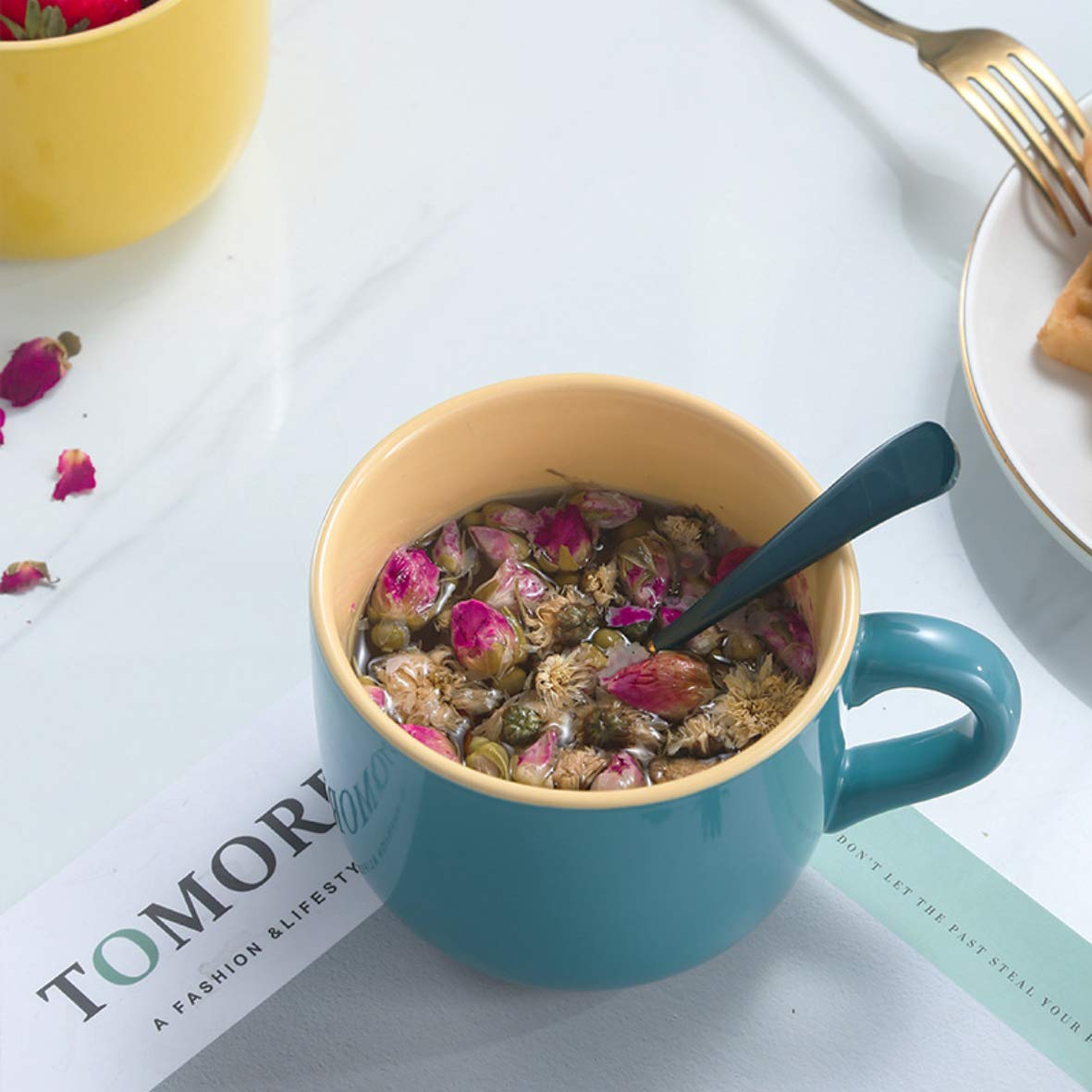 **TeenFighter 23oz Large Porcelain Oatmeal Mug - Wide Coffee Cup, Soup Bowl & Breakfast Mug, Microwave & Dishwasher Safe Ceramic Mug for Milk, Tea, Ice Cream - Perfect for Home, Office & Gifts**