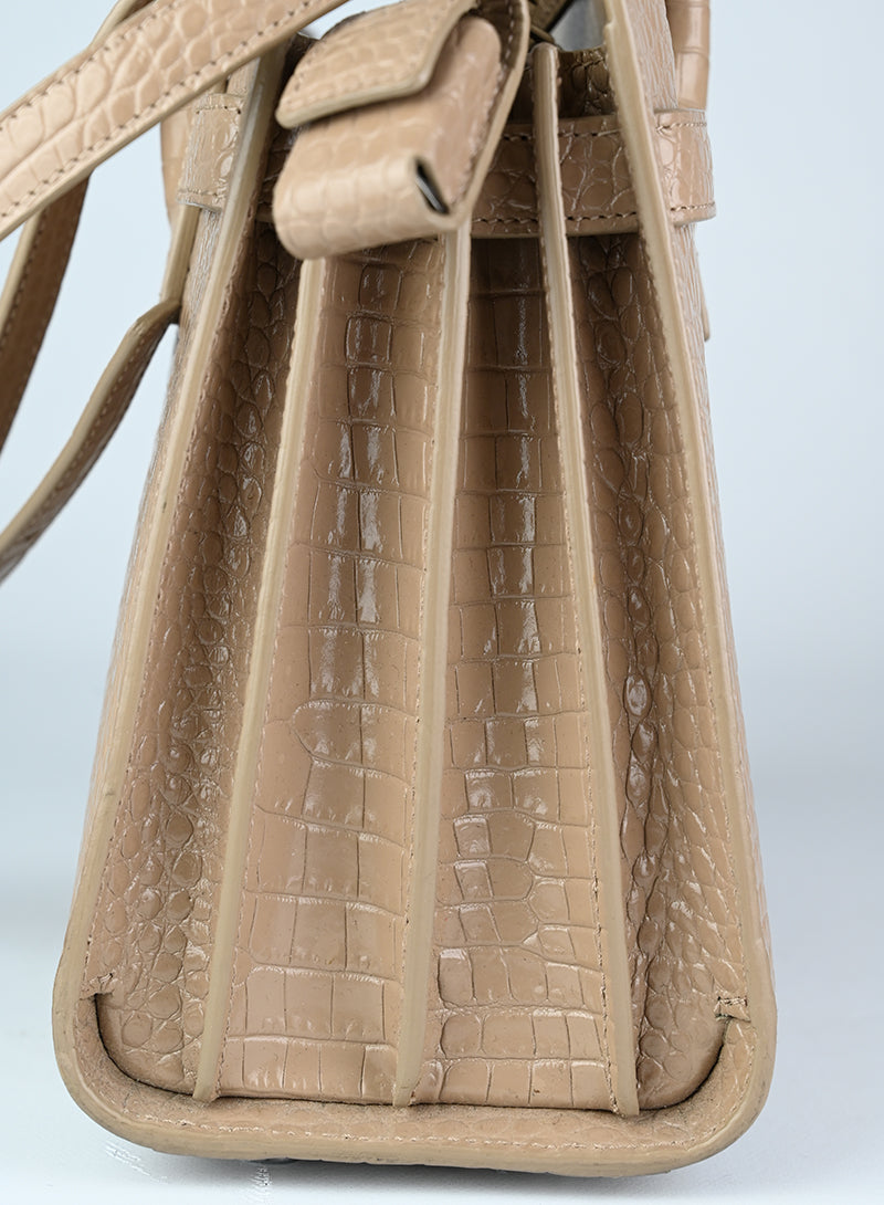 Saint Laurent Sac de Jour Baby Handbag in Tortora - Luxury Leather Tote Bag for Women, Perfect for Work, Travel & Everyday Use