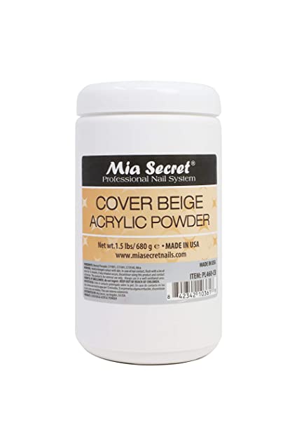 MIA SECRET COVER BEIGE ACRYLIC POWDER 1.5 lbs - Professional Nail Extension & Manicure Kit for Salon & Home Use