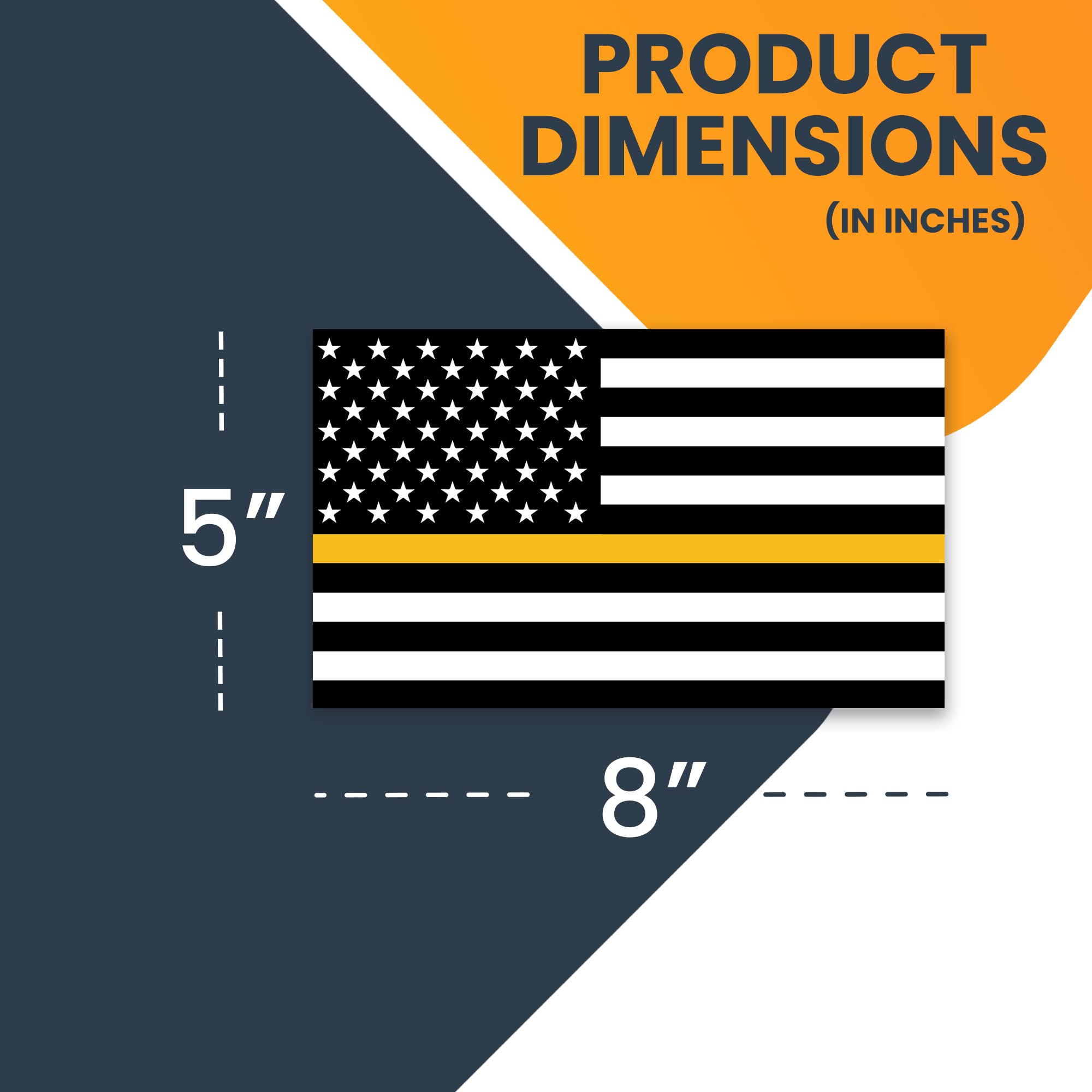 5x8 Inch Thin Gold Line American Flag Car Magnet - Heavy Duty Decal for Truck, SUV, Vehicles | Gold & White Design | Supports Emergency Services Dispatchers | Perfect for Road Trips, Patriotic Displays & First Responder Appreciation