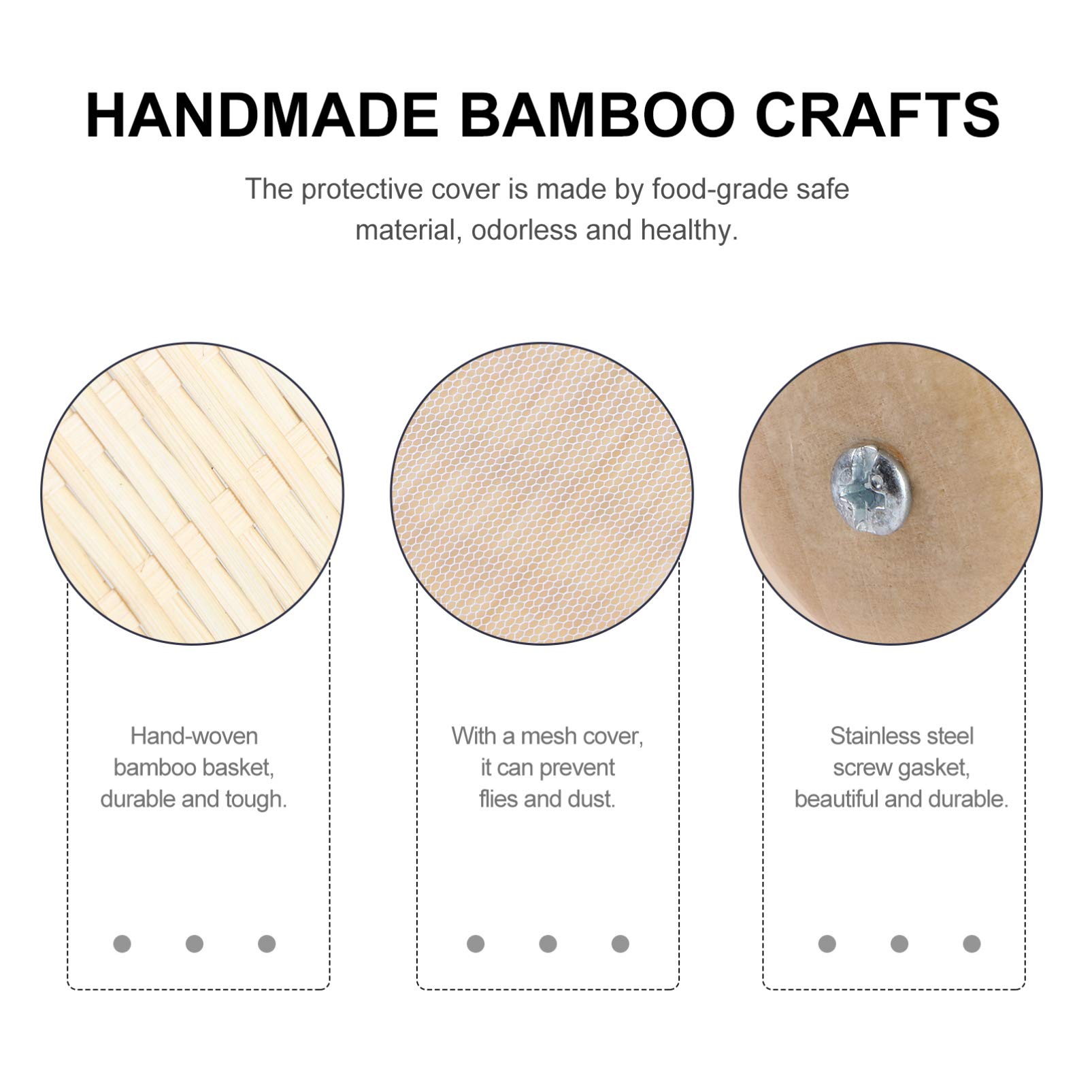 2-Pack Bamboo Storage Baskets with Lids - Eco-Friendly Food Containers for Picnics, Desserts, Bread & Vegetables | Perfect for Outdoor Dining, Kitchen Organization & Party Serving