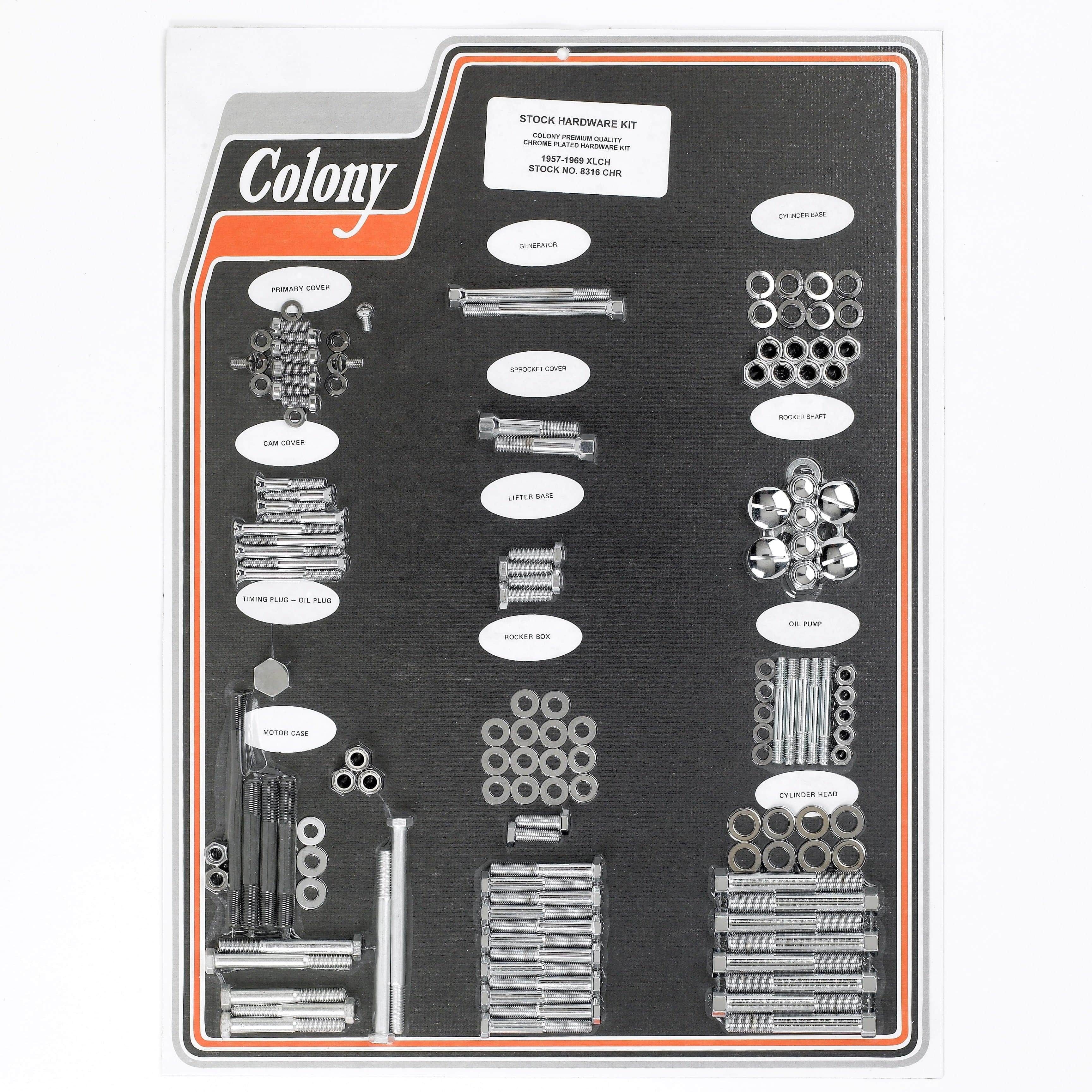 1957-1969 Harley Davidson Sportster XLCH Complete Chrome Plated Stock Hardware Kit - Motorcycle Restoration & Custom Build Parts for Classic Bike Enthusiasts