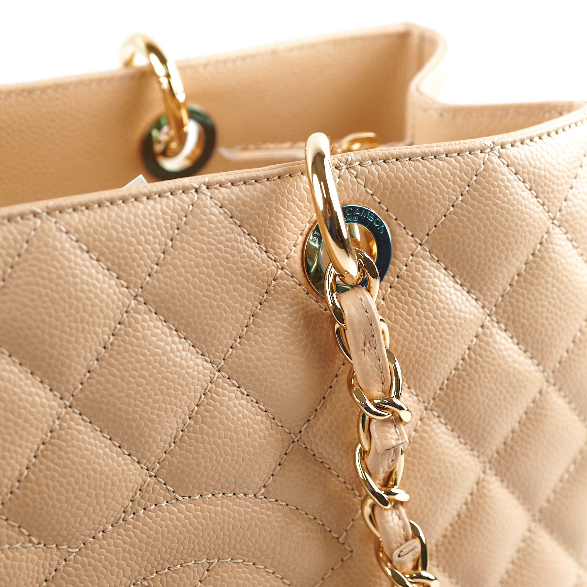 Chanel Caviar GST Grand Shopping Tote Bag in Beige - Luxury Leather Handbag for Women, Perfect for Work, Travel & Everyday Use