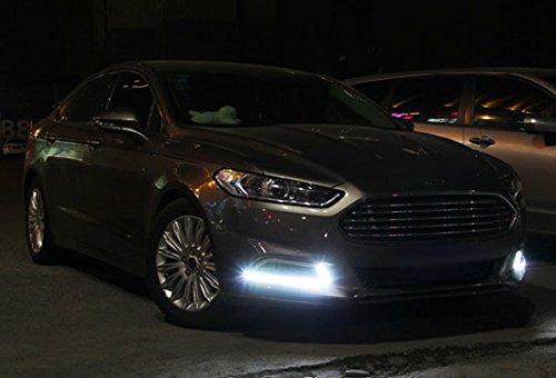 Direct Fit 16 LED Daytime Running Lights DRL Fog Lamps Kit for 2013-2016 Ford Fusion - Upgrade Your Car's Visibility & Style for Day & Night Driving