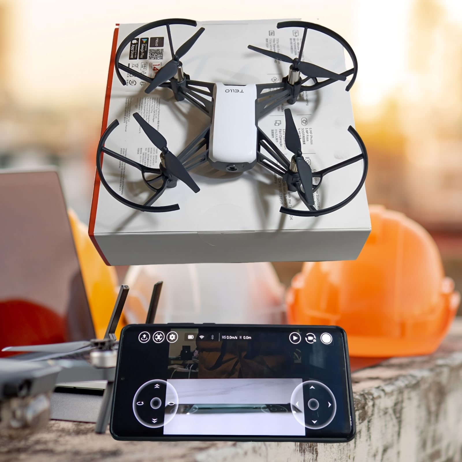 DJI Tello & Tello Edu Replacement Battery & Fast Charger Set - 4 x 1100mAh High-Capacity Batteries with AC Power Quick Charger - Perfect for Extended Flight Time, Drone Training & STEM Education Activities