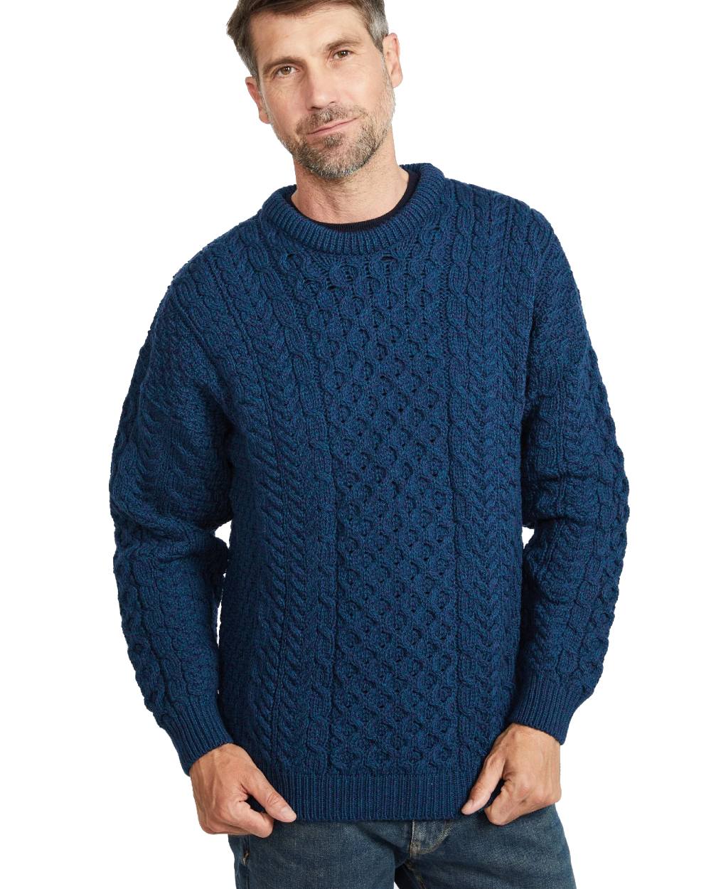 Aran Inisheer Traditional Irish Wool Sweater for Men & Women - Warm Handmade Knitwear for Winter, Fall & Outdoor Activities