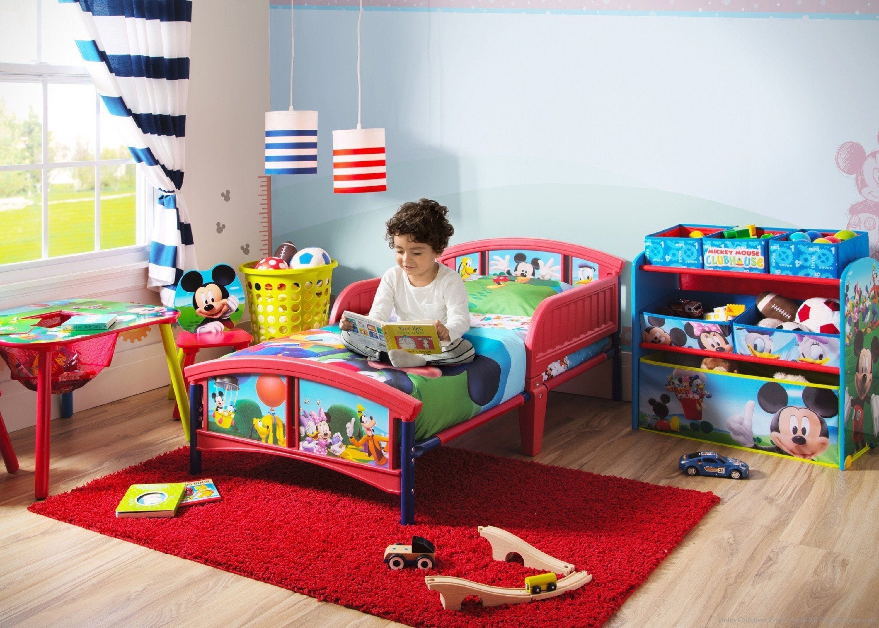 Disney Mickey Mouse Plastic Toddler Bed for Kids - Lightweight, Durable & Safe Children's Bed for Nursery, Bedroom or Playroom Decor
