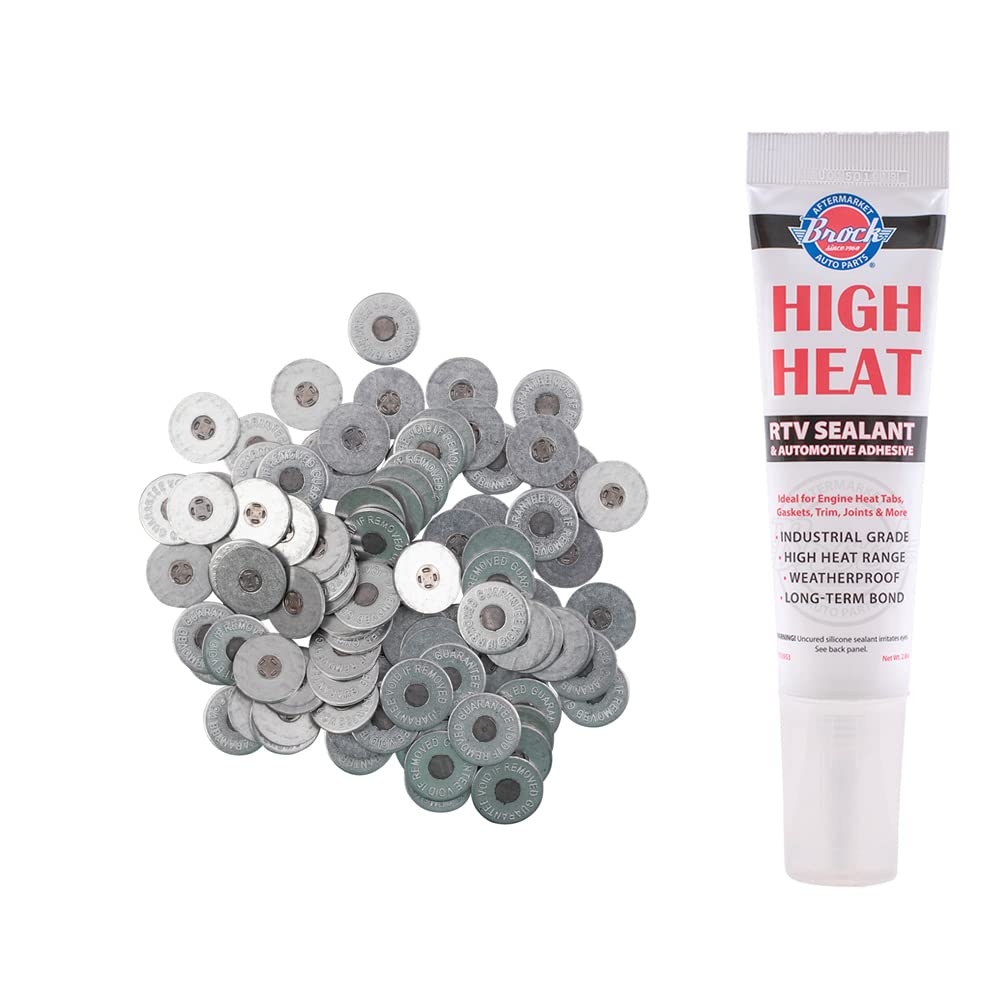 Brock Gasoline/Petrol Engine Heat Tabs - High Temp Adhesive - Melts at 260°F/126°C - 100pcs/Tube - Perfect for Engine Overheating Protection & Temperature Monitoring in Automotive, Marine & Industrial Applications