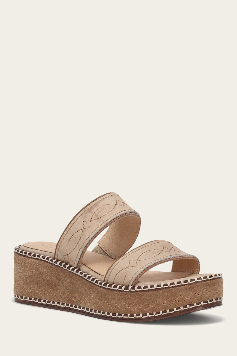 Joy Woodstock 2 Band Platform Slide Sandals - Comfortable Summer Casual Shoes for Women - Perfect for Beach, Pool, and Outdoor Wear