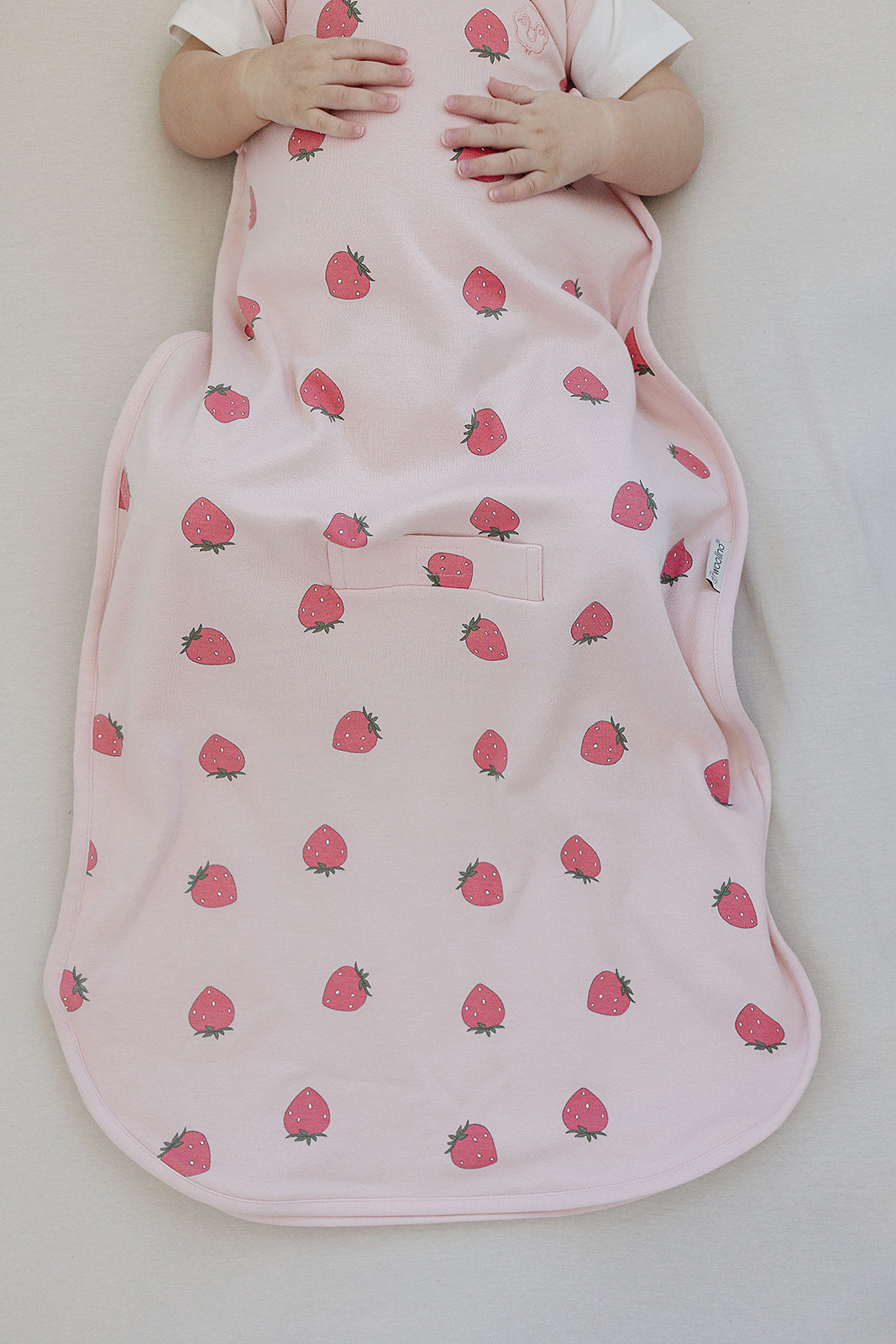 4 Season Baby Sleep Sack - Merino Wool & Organic Cotton for Infants 2 Months to 2 Years - Soft & Breathable Strawberry Design - Perfect for Nursery, Daycare & Travel