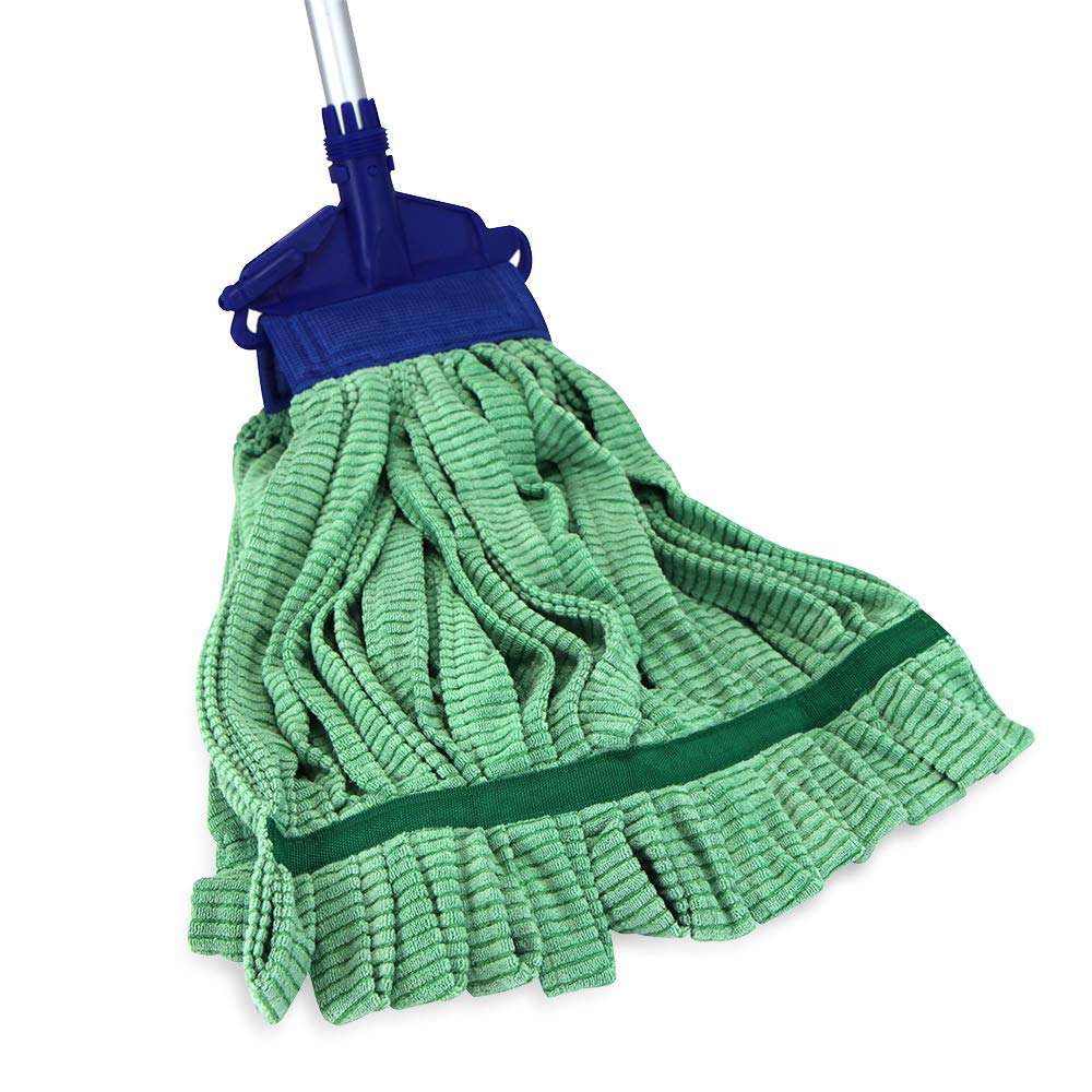 **Arkwright Microfiber Tube Mop Head Replacement - Bulk Case of 12 | Heavy Duty, Lint Free, Super Absorbent & Bleach-Safe | Commercial & Industrial Floor Cleaning | 11 oz, Green | Ideal for Hospitals, Schools & Restaurants**