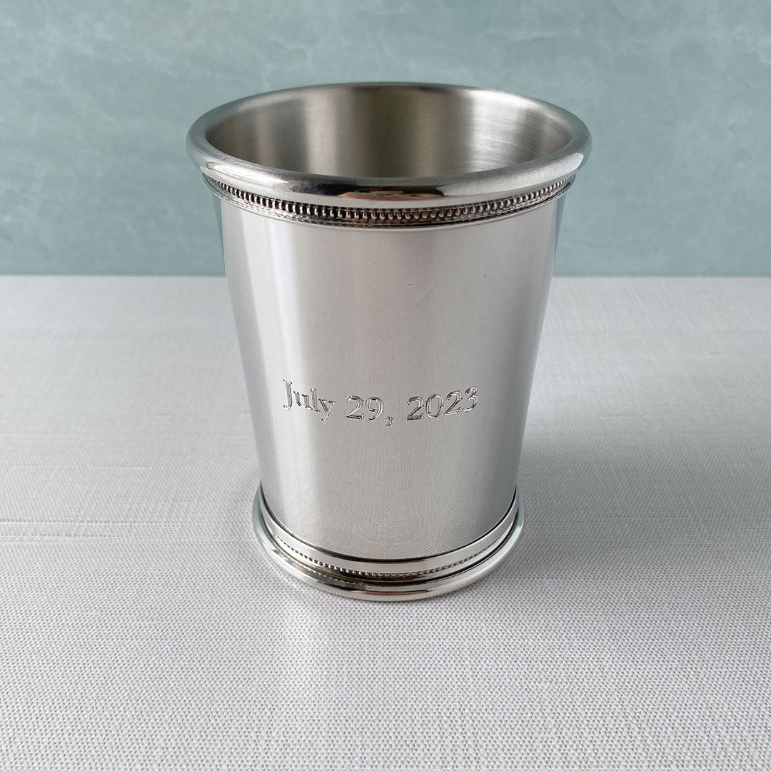 9oz Pewter Governor’s Julep Cup - Classic Southern Style Mint Julep Drinking Vessel for Bourbon Cocktails & Elegant Home Bar Decor