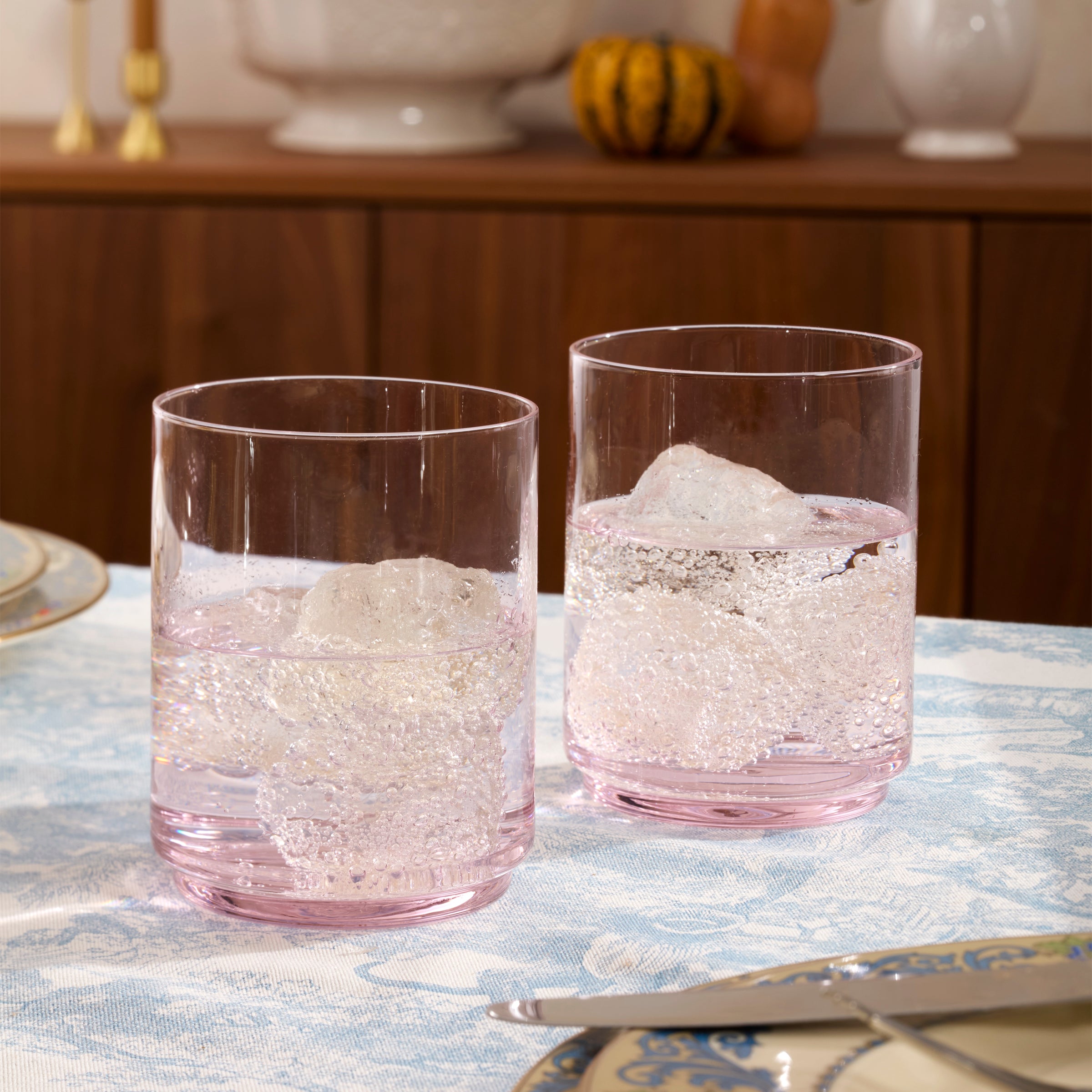 Tuscany Stackable Blush Tall Glasses Set of 4 - Elegant Wine Glasses for Dinner Parties, Home Decor & Gift Giving