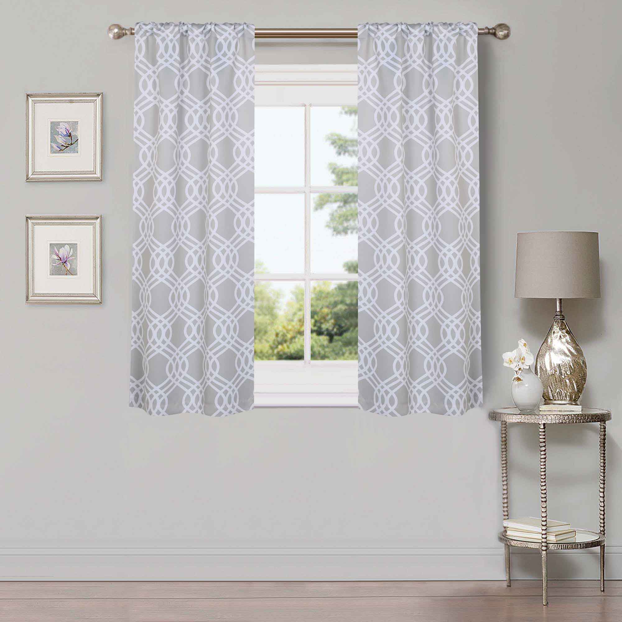 Washable Blackout Curtains with Ribbon Trellis Design - Room Darkening Window Treatment for Bedroom & Living Room - Thermal Insulated Drapes for Better Sleep and Energy Efficiency