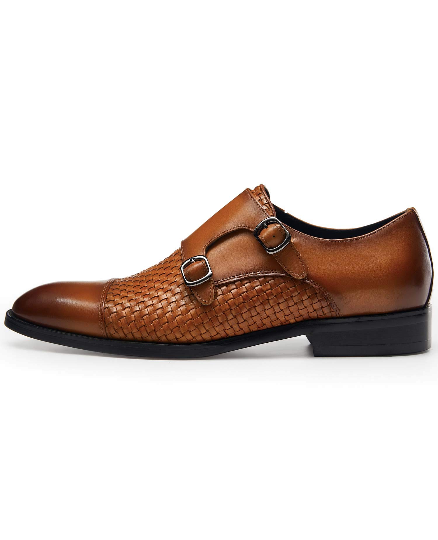 Premium Genuine Leather Men's Dress Shoes | Single Monk Strap Slip-On Formal Shoes for Business, Wedding & Office Wear | Comfortable & Stylish Men's Footwear for Professional Occasions