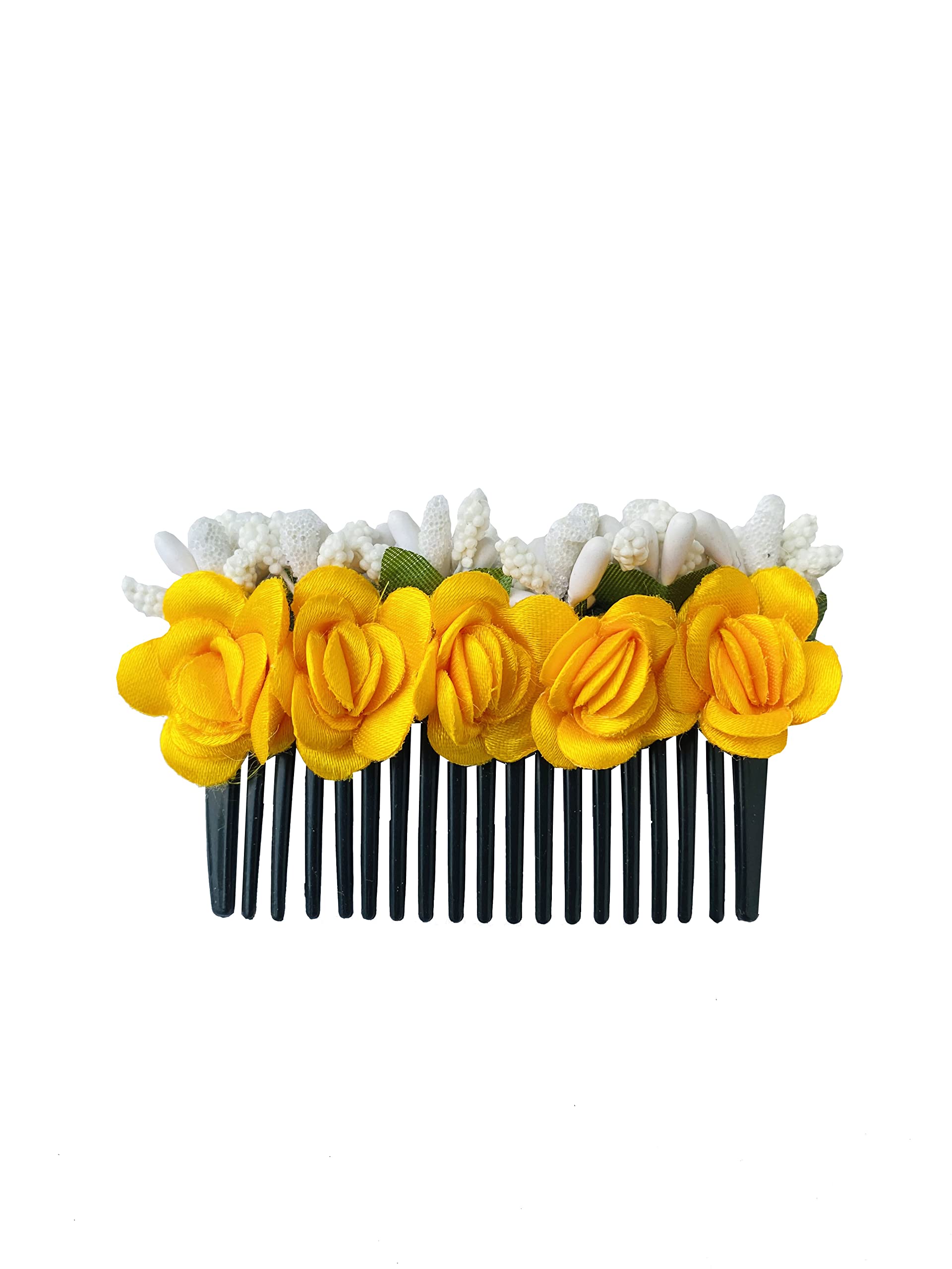 VinshBond Flower Bun Pin Clip - Hair Bun Side Comb for Women & Girls - Pack of 1 (Multicolor) - Perfect for Weddings, Parties & Everyday Hairstyles
