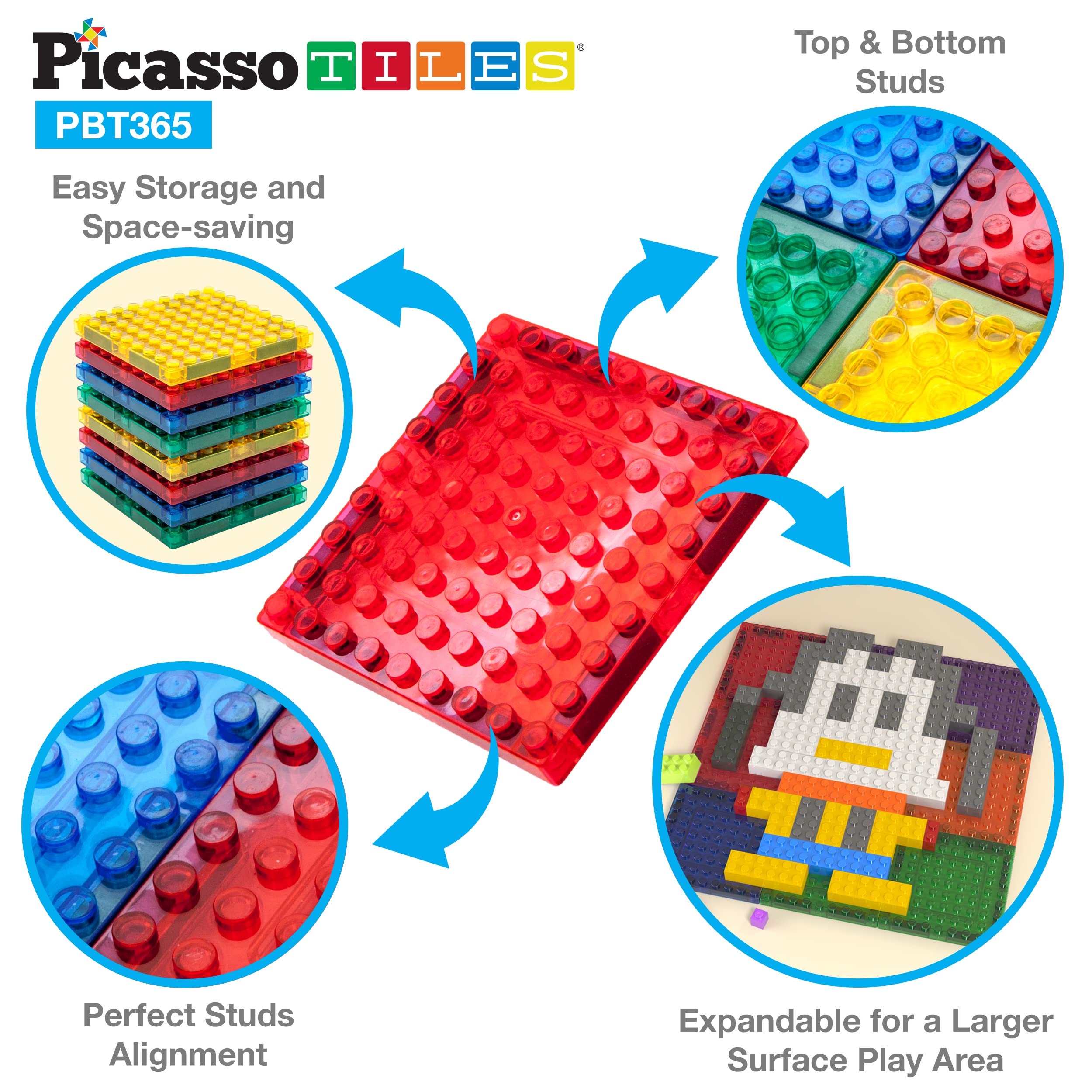 PicassoTiles 316-Piece Magnetic Building Blocks Activity Table with Storage - STEM Educational Toys for Kids Ages 3+, Includes Water & Sand Play Features - Perfect for Indoor Learning, Creative Play & Sensory Development