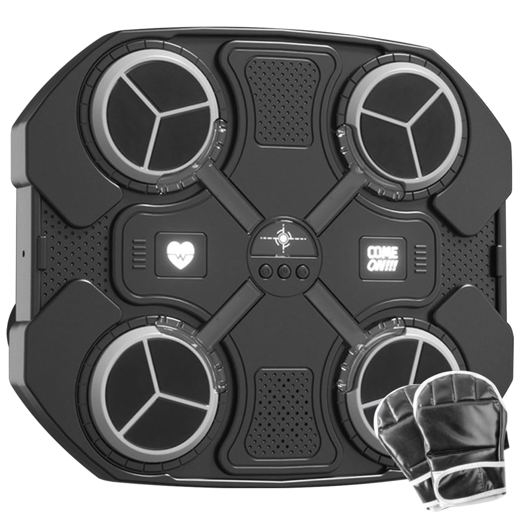 Smart Wall Mounted Boxing Machine with Music - Home Workout Boxing Target for Adults & Kids - Perfect for Fitness Training, Stress Relief & Family Fun - Black