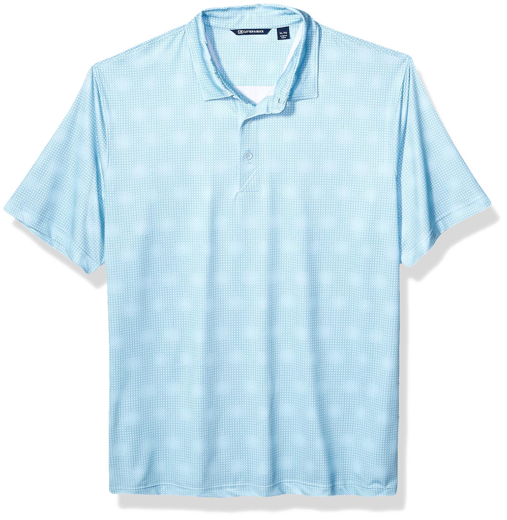 Cutter & Buck Men's Pike Geo Grid Print Polo Shirt - Moisture-Wicking, Breathable Golf & Casual Wear for Men