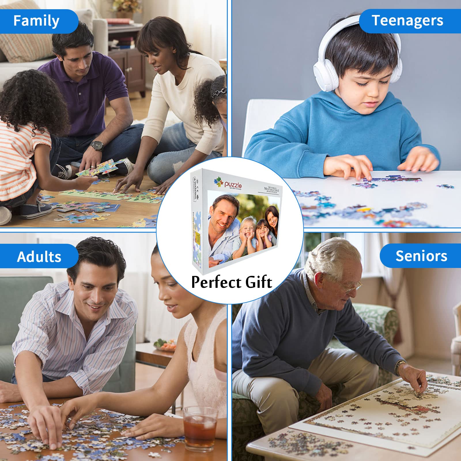 500/1000/2000 Piece Custom Photo Puzzle - Personalized Jigsaw Puzzles from Your Pictures - Perfect Gift for Adults, Teens & Kids - Birthday, Wedding & Family Occasions - Great for Home Decor, Family Bonding & Stress Relief (1000PCS)