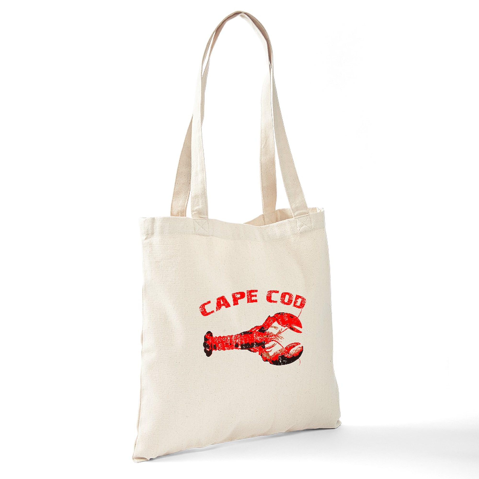 Cape Cod Lobster Canvas Tote Bag - Reusable Natural Shopping Bag for Groceries, Beach & Everyday Use