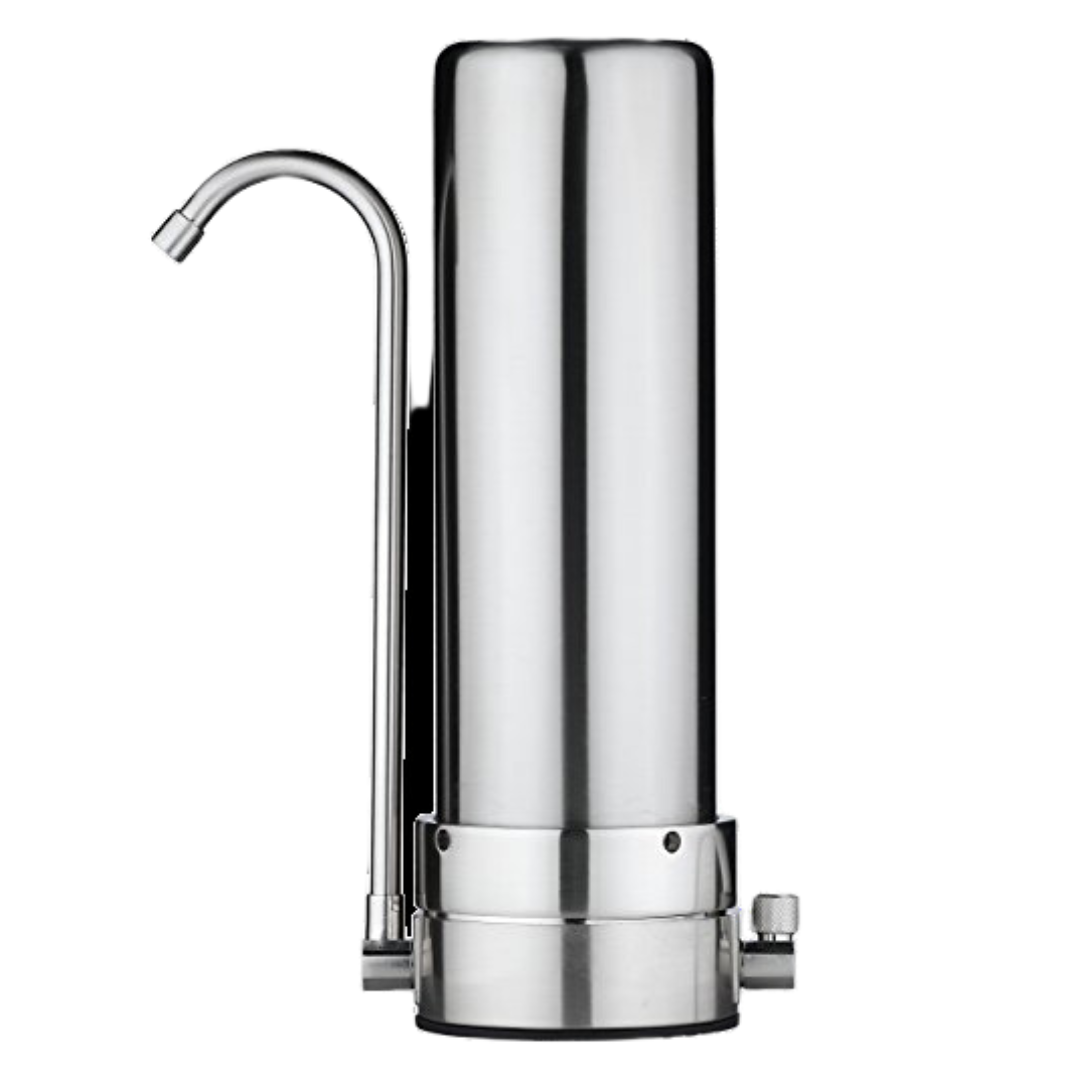 Premium Above Bench Stainless Steel Water Filtration System - Heavy Duty Commercial & Home Use for Clean Drinking Water - Perfect for Restaurants, Offices, and Kitchen Countertops