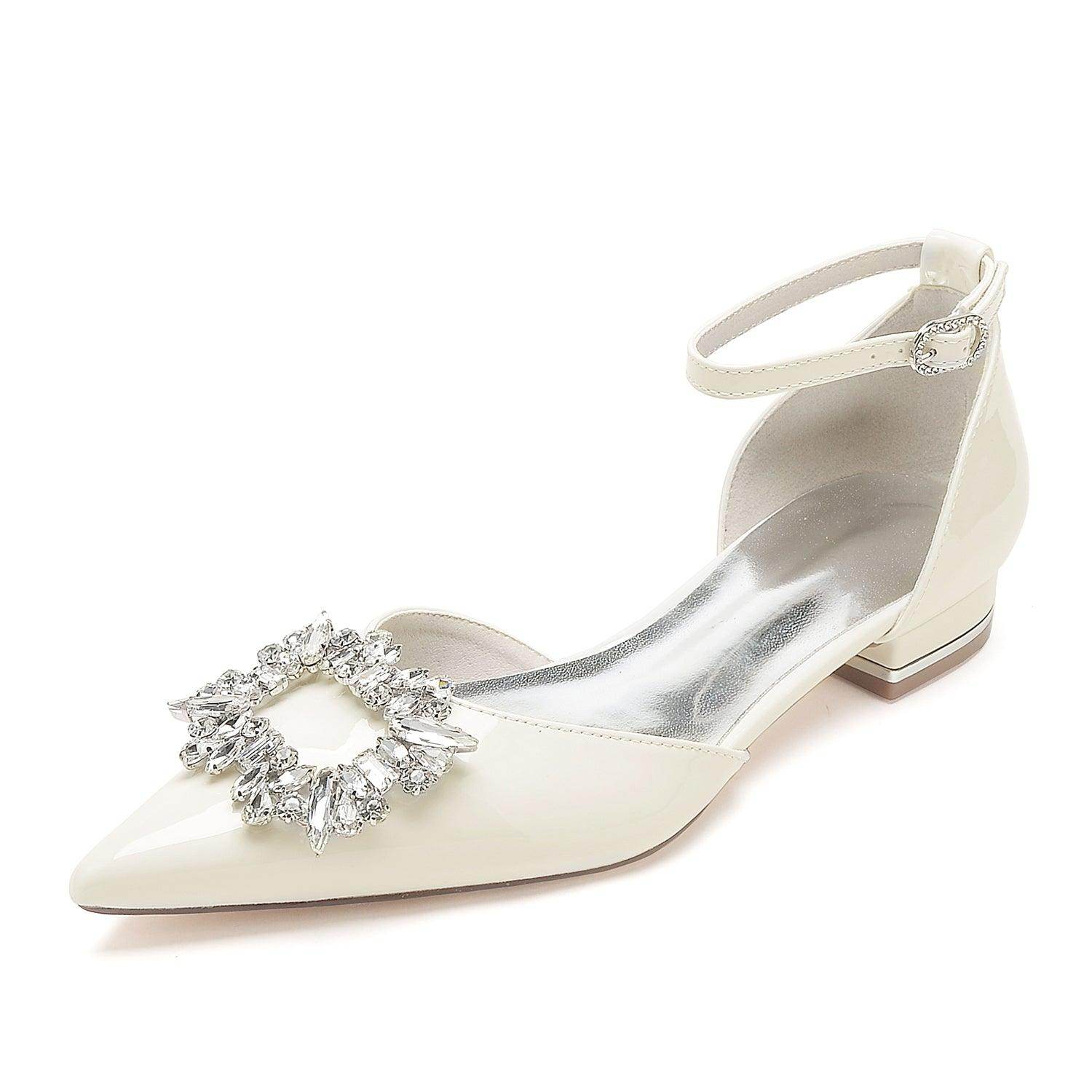 CK0266 Women's 2.5cm Flat Heel Patent Leather Shoes - Comfortable Office Work & Casual Wear Pumps for Daily Use