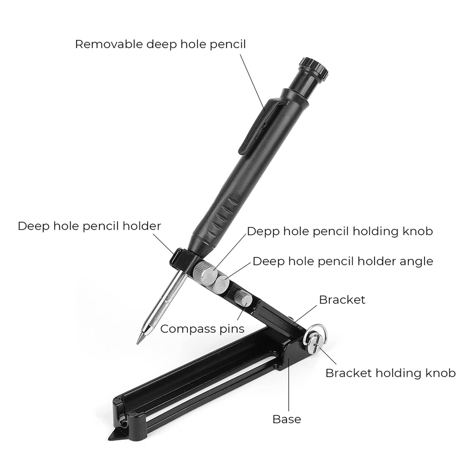 Upgraded Multi-Function Scribing Tool - Aluminum Alloy Construction Pencil for Woodworking, DIY Projects & Metal Marking | Deep Hole Scriber, Line Maker & Precision Measuring Tool | Perfect for Carpentry, Metalworking & Home Improvement