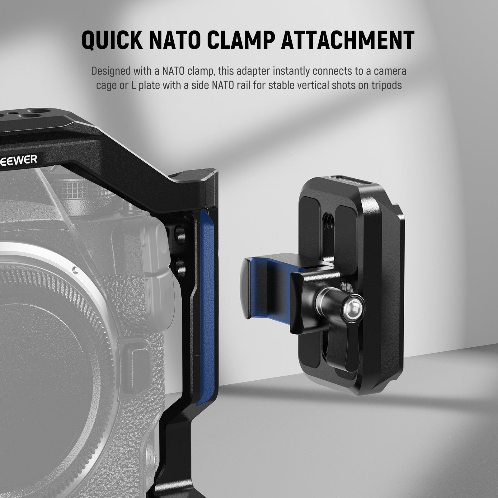 NEEWER CA129 NATO to Arca-Swiss Quick Release Plate Adapter - Compatible with RS Gimbal, Tripods & Camera Stabilizers - Perfect for Filmmaking, Vlogging & Professional Photography