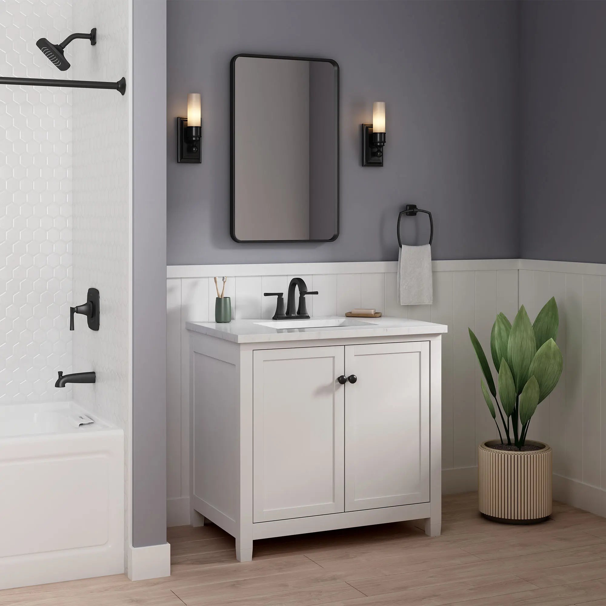 Belmeade 4 Inch Centerset Bathroom Faucet with Two Handles - Modern Water-Saving Design for Bathroom Sink, Vanity, and Powder Room Installation