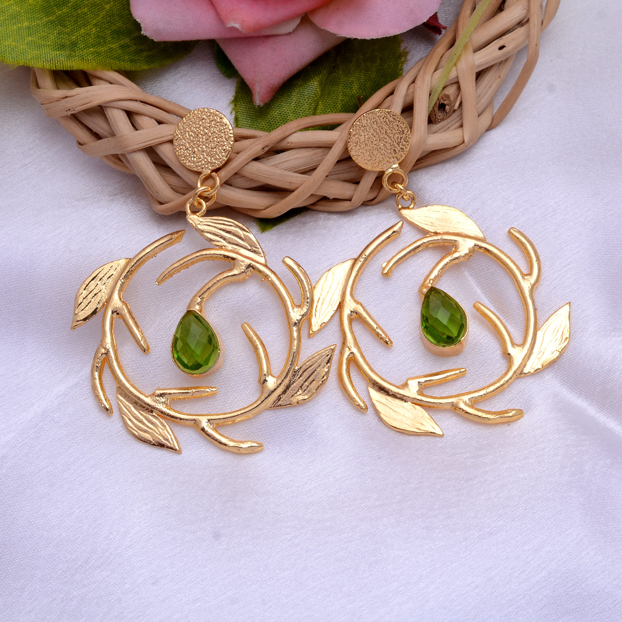 18K Gold Plated Peridot Earrings for Women - August Birthstone Handmade Jewelry with Green Gemstone | Elegant Gift for Girls & Women | Perfect for Birthdays, Anniversaries & Special Occasions