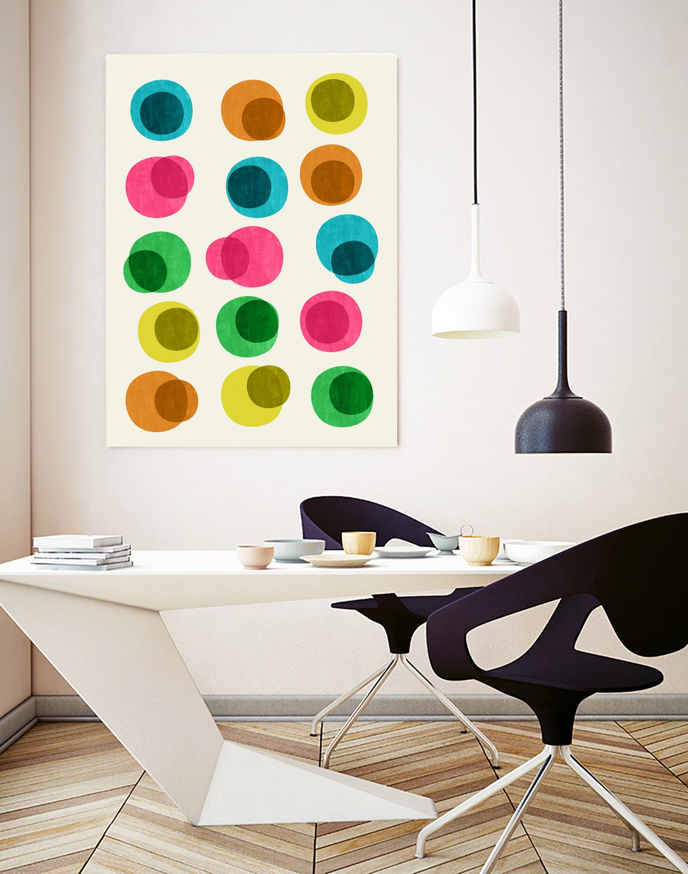 Stylish Circle Pattern Decor - Modern Geometric Wall Art for Home & Office | Perfect for Living Room, Bedroom, and Workspace Decorations