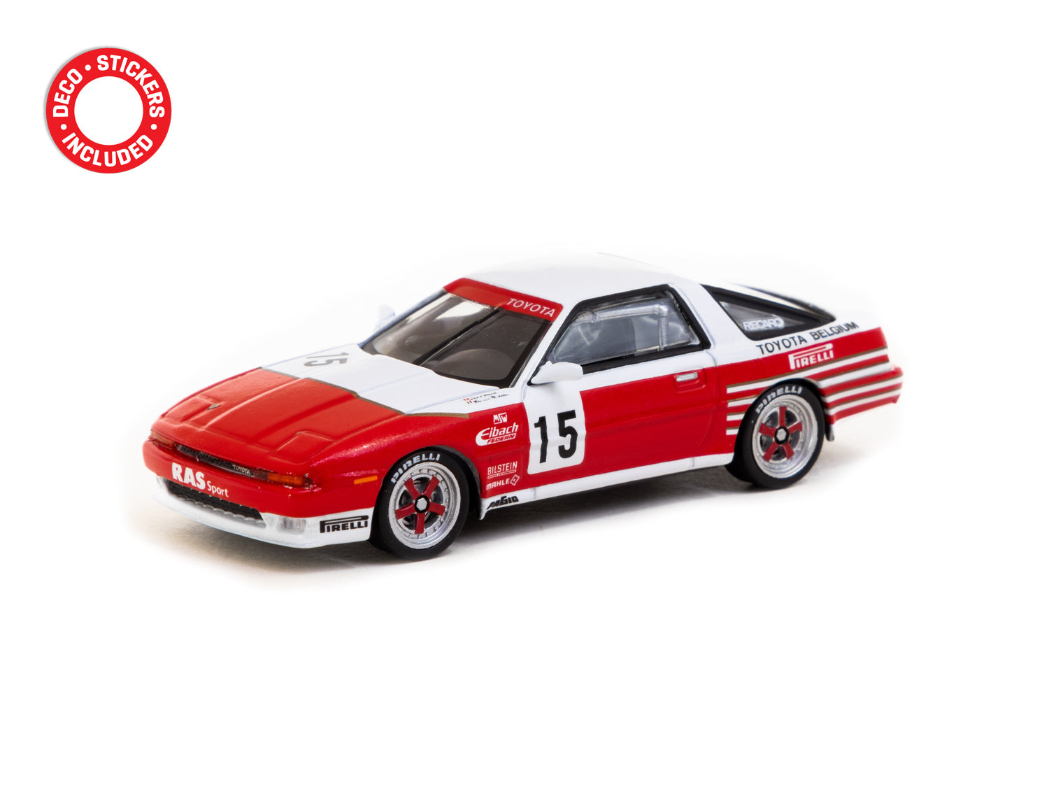 Tarmac Works 1/64 Scale Toyota Supra Turbo (MA70) ETCC 1987 #15 Diecast Model Car - Collectible Toy for Racing Enthusiasts & Display in Home/Office