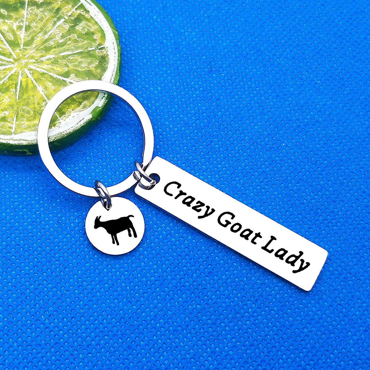Goat Charm Keychain - Unique Goat Lover Gift for Women & Girls - Perfect for Crazy Goat Lady, BFF, Friends - Inspirational Graduation, Birthday & Christmas Gift - Great for Daily Use, Key Organization & Gift Giving