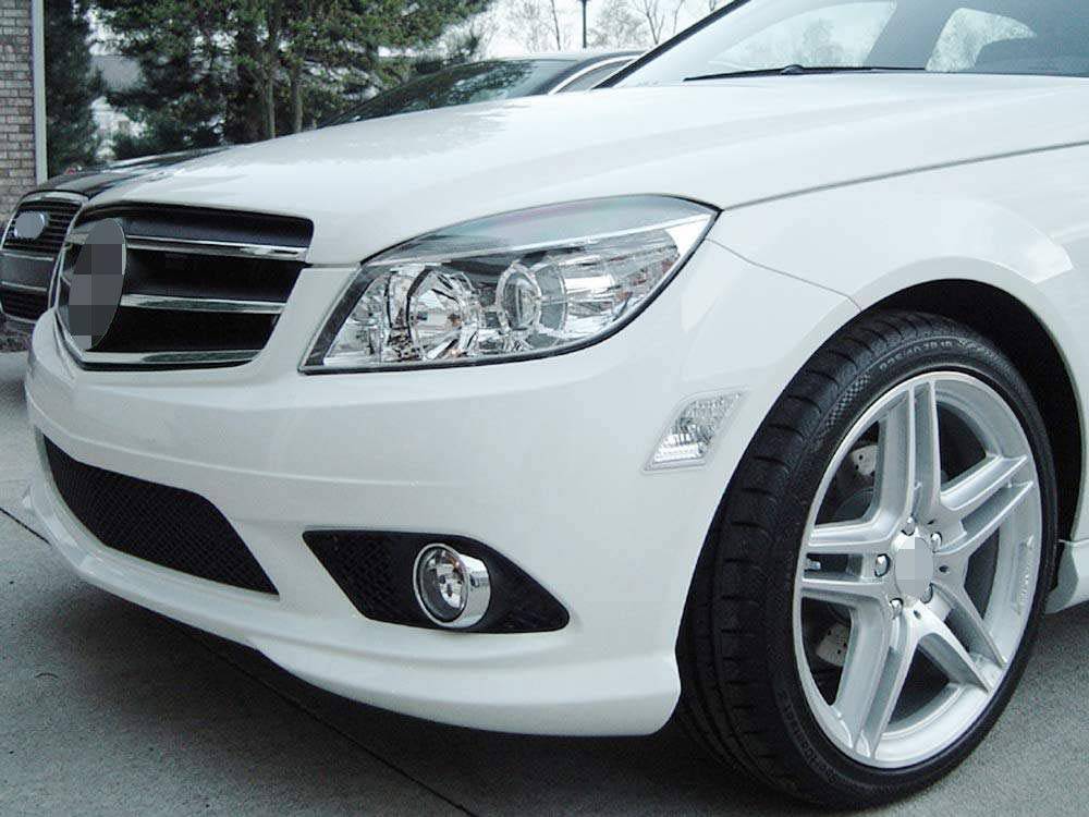 Euro Clear Lens White LED Bulb Front Side Marker Light Kit for 2008-2011 Mercedes C-Class W204 (Pre-LCI C250 C300 C350) & 2008-2013 C63 AMG - Direct Replacement for OEM Amber Side Marker - Upgrade Your Car's Style & Visibility for Night Driving