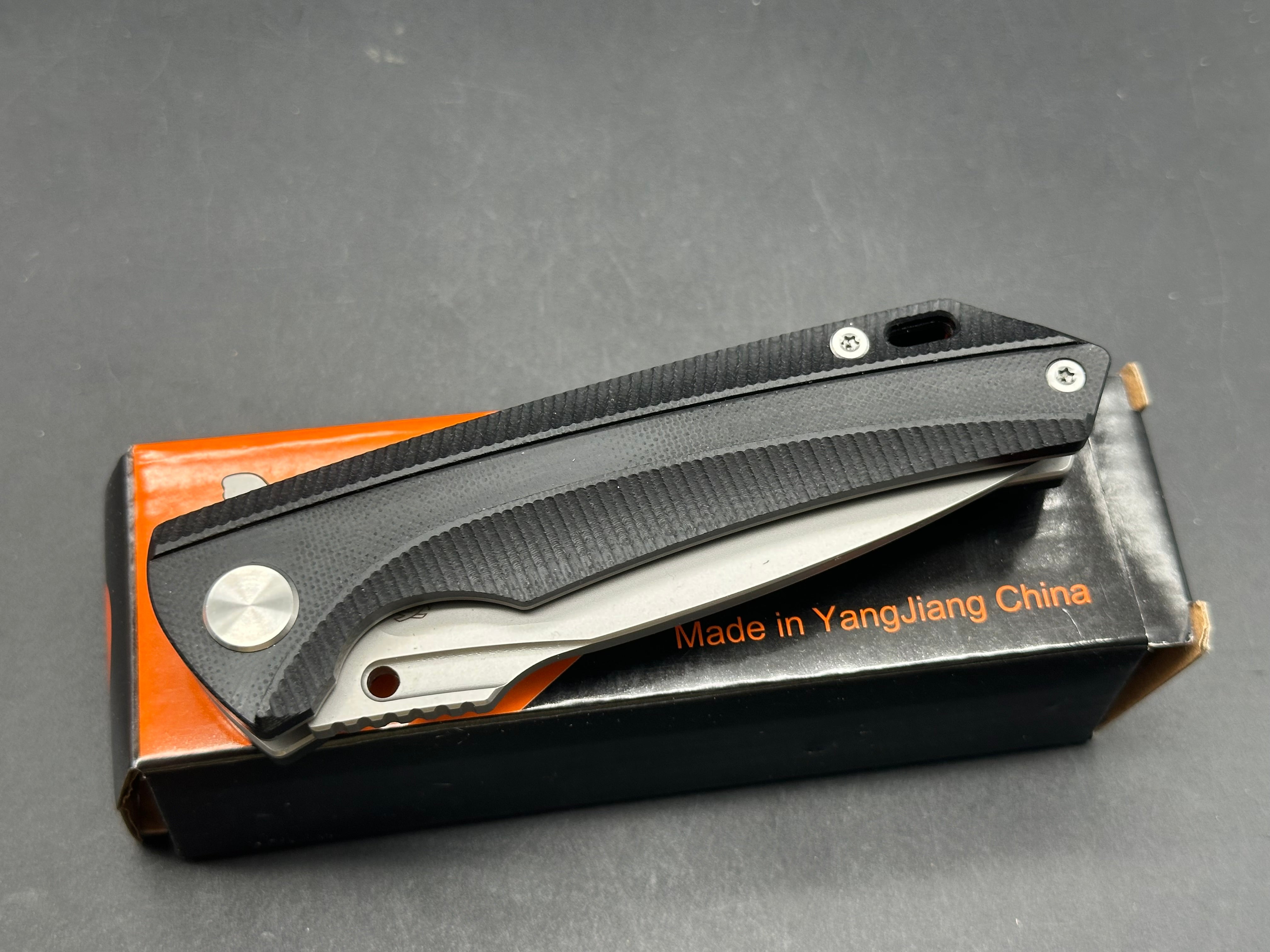 Sixleaf SL 09 Folding Pocket Knife - Black G10 Handle, D2 Steel Blade, Liner Lock Mechanism | EDC, Outdoor Camping, Hunting & Survival Gear