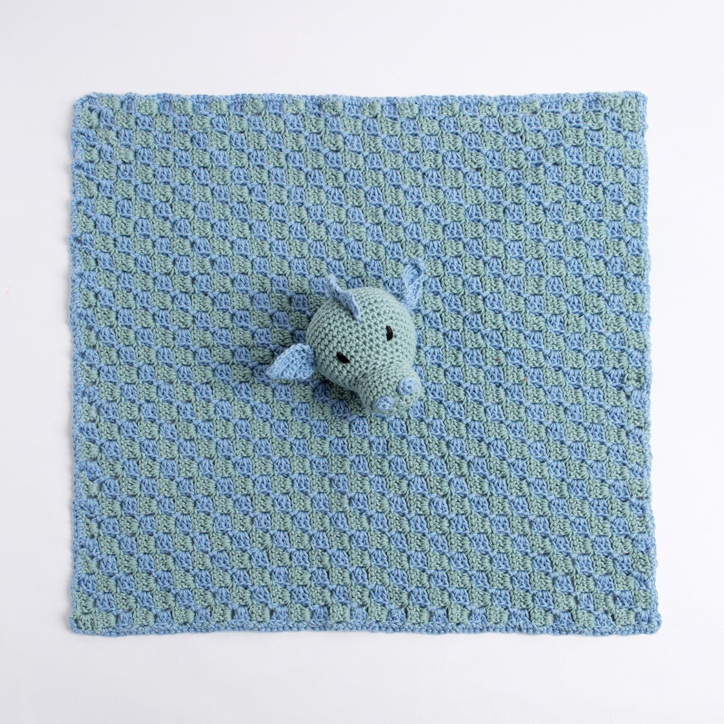 Dom The Dragon Baby Comforter Crochet Kit - Handmade Soft Plush Toy for Newborns & Toddlers - Perfect for Nursery Decor, Baby Shower Gifts & Sensory Play
