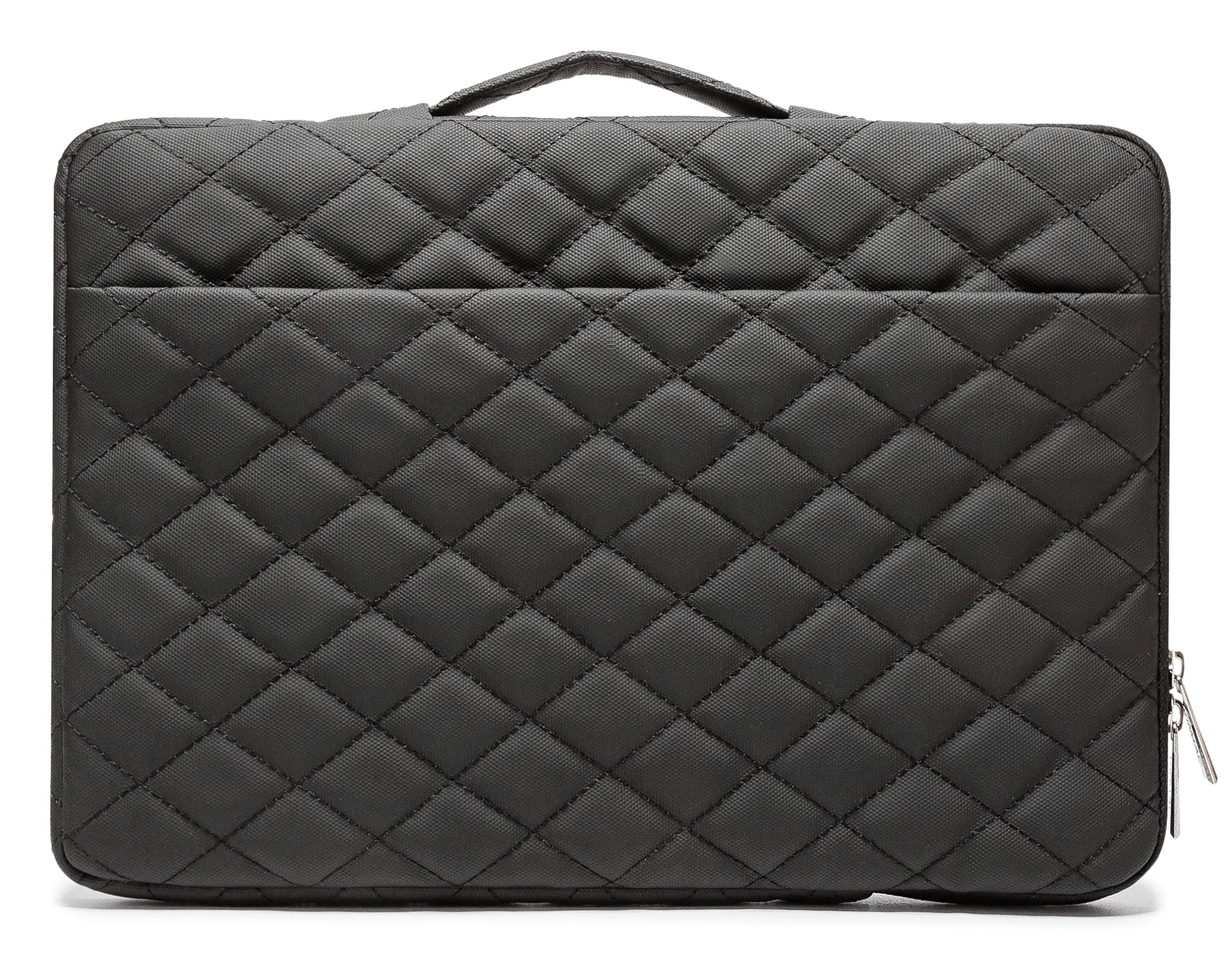 Kinmac Black Embroidery 360° Protective Water Resistant Laptop Sleeve Case with Handle - Fits 15.6-16 Inch Gaming & Business Laptops - Perfect for Travel, Office & School Use
