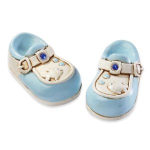Blue Baby Shoes for Christening & Cake Decor - Party Table Decoration