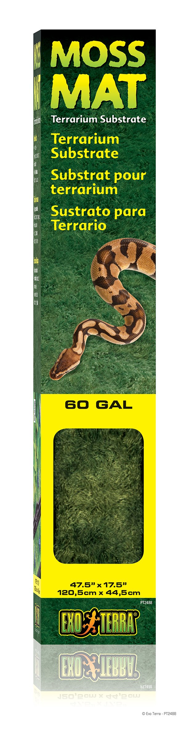 Exo Terra PT2488 Natural Moss Mat for Reptiles & Terrariums - 60 Gallon Size (47.5