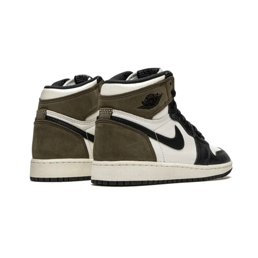 Air Jordan 1 High Retro GS Sneakers - Sail/Black/Dark Mocha Colorway - Basketball Shoes for Women & Girls - Perfect for Streetwear, Gym & Casual Outfits