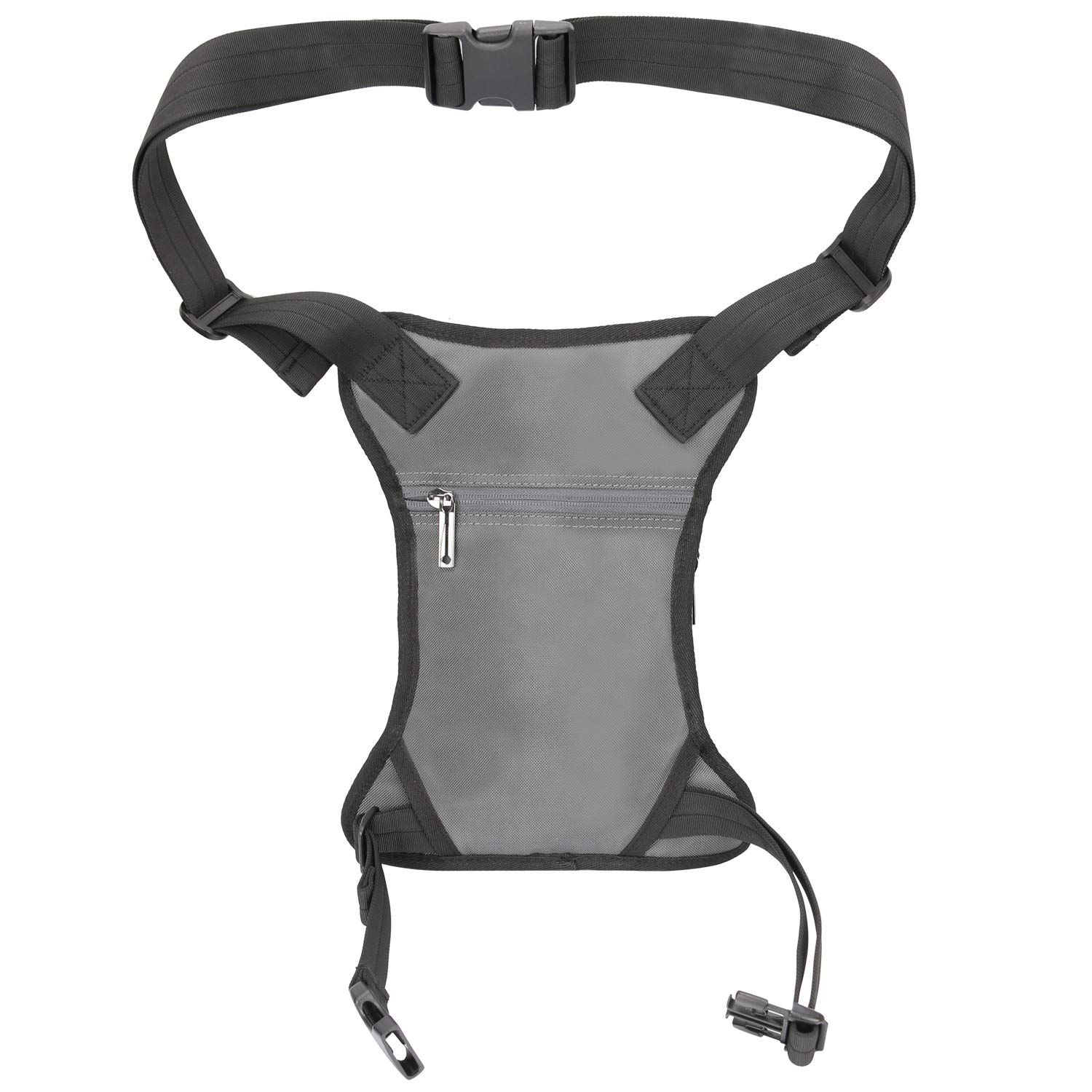 Waterproof Polyester Tactical Leg Bag - Thigh Pack Pouch for Motorcycle, Hiking & Outdoor Activities | Gray Fanny Pack for Hands-Free Convenience